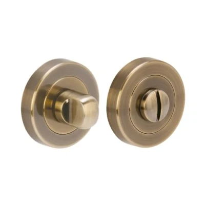Image of Hunta HANDLEZONE® Bathroom Toilet Door Thumbturn and Release Set Antique Bronze