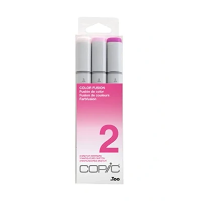 Image of Copic Sketch Coloured Marker Pen Set of 3 Color Fusion 2, For Art &amp; Crafts, Colouring, Graphics, Highlighter, Design, Anime, Professional Beginners, Supplies Colouring Books