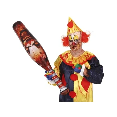 Image of Fiestas Guirca Inflatable clown baseball bat 90 cm costume accessory cosplay for Halloween Theme(s): Special decoration