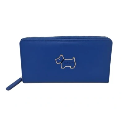 Image of RADLEY Heritage Dog Outline Large Matinee Purse Wallet in Blue Leather