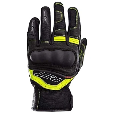 Image of RST Urban Air 3 Mesh Vented CE Mens Motorcycle Gloves (Black, Flo Yellow, M)