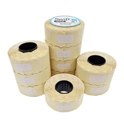 Image of Swift 26 x 12 mm Price Gun Labels White 10 Rolls 10,000 Stickers Pricemarking Tags Fits Many Pricing Labellers