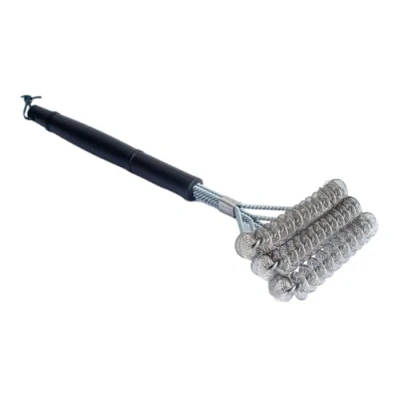 Image of Texas Club BBQ Grate Cleaning Tool 3 Head Bristle Spiral Brush for Barbeque Grill, 43 cm