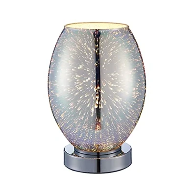 Image of Stellar 1 Light Table Lamp Chrome Holographic Glass, Plate, E14