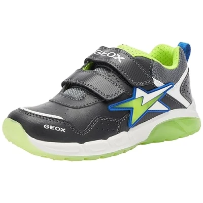 Image of Geox J Spaziale Boy Sneaker, Black Lime, 1.5 UK