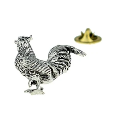 Image of GTR B42 COCKEREL ROOSTER Chicken Poultry English Pewter Lapel Pin Badge XTSPBB42