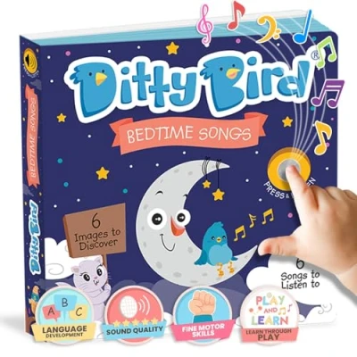 Image of DITTY BIRD Musical Books For Toddlers Bedtime Sound Book Twinkle Little Star Nursery Rhyme Toys Interactive Toddler 1 Year Old to 3 Olds Sturdy Sing Along Talking