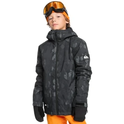 Image of Quiksilver Snow Jacket Mission Printed Youth JK Black 6 7Y
