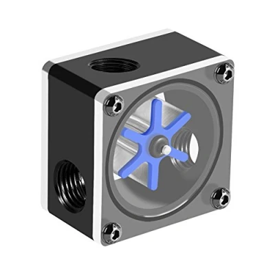 Image of Richer R Water Flow Meter,6 Impeller 3 Ways Meter Indicator for PC Cooling System G1/4 Thread