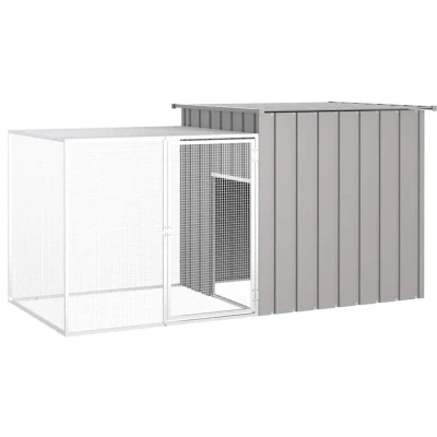 Image of vidaXL Chicken Cage Grey 200x91x100 cm Galvanised Steel