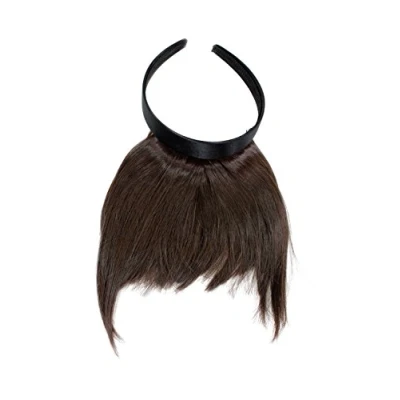 Image of hair Piece Clip in Bangs Fringe with circlet long framing strands synthetic fiber brown HA071T 6