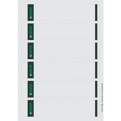 Image of Leitz PC Printable Self Adhesive Spine Labels for Standard 50 mm Lever Arch Files, Narrow and Short, 39 x 192 mm, Paper, 16862085 Grey, Pack of 150