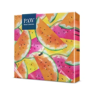Image of PAW Napkins 3 ply (33 x 33 cm) I Pack of 20 Perfect for Birthdays, Parties, Weddings, Communion and Celebrations Table Decoration Colourful Paper Watermelons Fruity Juicy