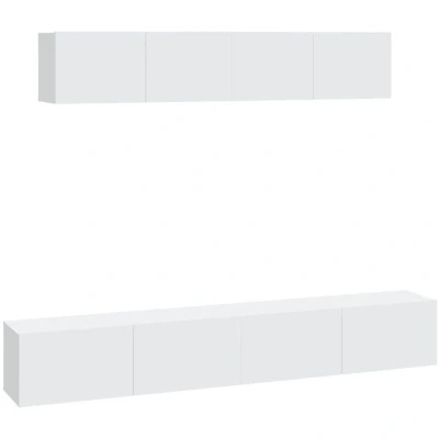 Image of vidaXL 4 Piece TV Cabinet Set White Engineered Wood