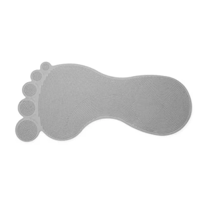 Image of Croydex Big Foot Rubber Bath Mat Non Slip Anti Mould Mats for Inside Bath, Natural Rubber, Large Shape Design, Bacterial Treated, Easy to Clean, Machine Washable, Grey, 35 x 76cm