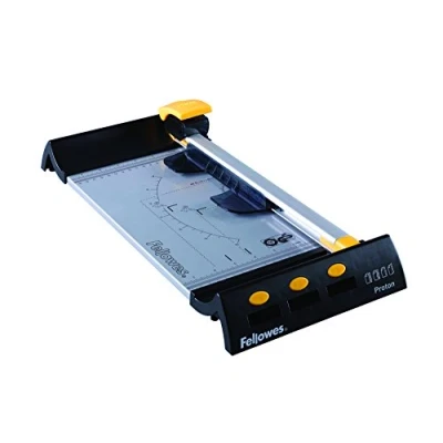 Image of Fellowes Proton A4 Paper Cutter Guillotine 32CM Cutting Length 10 Sheet Capacity Ideal for Small Office Home Use Black