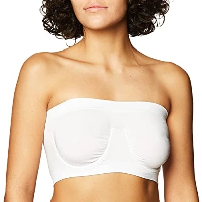 Image of Rhonda Shear Ahh Women&#039;s Angel Seamless Underwire Bandeau Bra, White, S