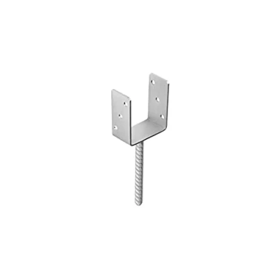 Image of Galvanised Concrete In &quot;U&quot; Shape Post Support Heavy Duty For 100mm / 4 Inch Posts