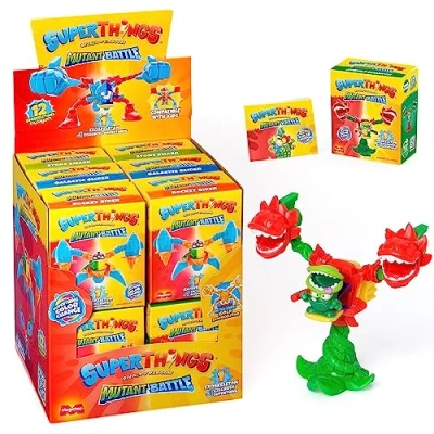 Image of SUPERTHINGS Mutant Battle series Complete collection of 12 Exoskeletons from the series. Each box contains 1 Exoskeleton, SuperThing, checklist. Compatible with SuperThings&amp;Kids