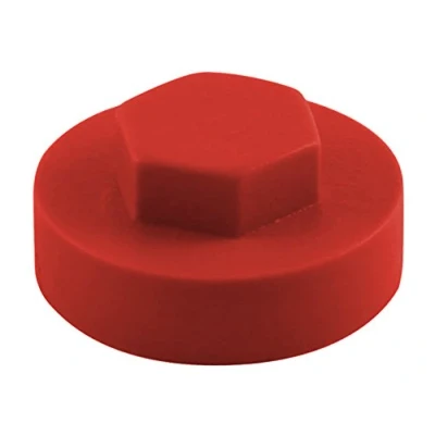 Image of TIMco 1904E53CAP Hex Cover Cap Poppy Red (Box of 1000)