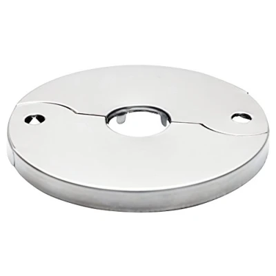Image of 21mm (1/2&quot;) Split Two Piece Collar Chrome Plated Steel Valve Hole Cover Tap Rose