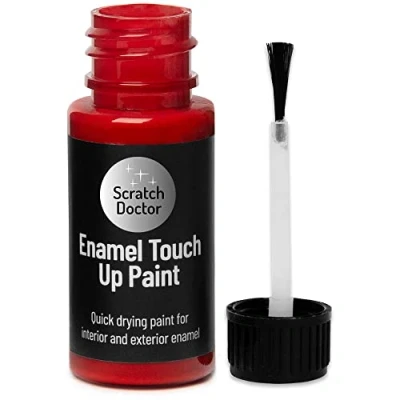 Image of Scratch Doctor Enamel Touch Up Paint 15ml Easy and Quick Drying Suitable for Kitchen Appliances, Bathroom, Metal, Radiator, Fridge, Shower, Sink (Red)