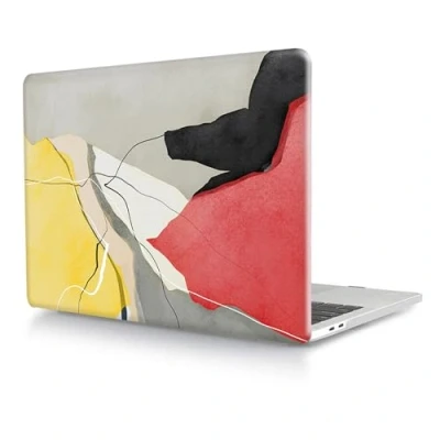 Image of Case Compatible with MacBook 12 inch 2017 2016 2015 Release A1534 Retina Display, Plastic Laptop Hard Shell Protective Case, Red Yellow