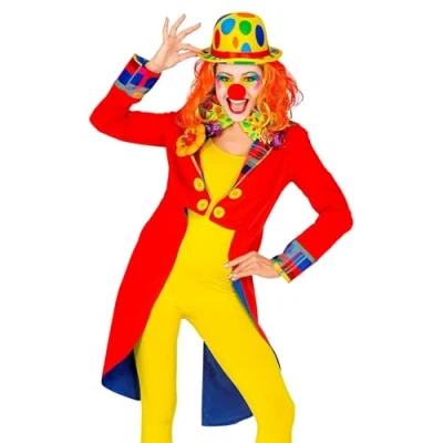 Image of Widmann 48382 Women&#039;s Clown Tailcoat Costume, Circus, Theme Party, Carnival, Multicoloured, M