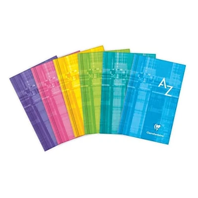Image of Clairefontaine Ref 9589C Hard Cover Indexed Books (64 Sheets) 7.5 x 12cm in Size, Squared Rulings, 90gsm Brushed Vellum Paper Assorted Colours (Pack of 10)