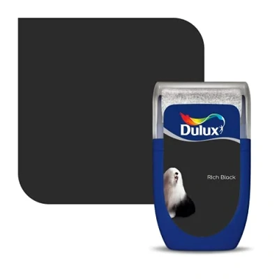 Image of Dulux Walls &amp; Ceilings Tester Paint, Rich Black, 30 ml