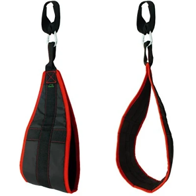 Image of CampTeck U6833 Ab Straps Padded Hanging Slings with Carabiner for Abdominal Training, Abs Crunch, Leg Raises, Pull Up, Gym Fitness Weightlifting Exercise Black, 1 Pair