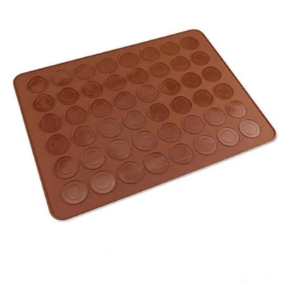 Image of Wincal Silicone Baking Mats Macaron Cookie Sheet, Sheet Mat 48 Cavity Mold Macaroon Pastry DIY Tray Decoration Tool