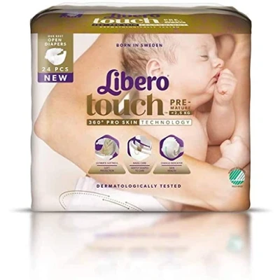Image of Libero Touch Premature Baby Nappies 0 2.5kg (1 Pack of 24)