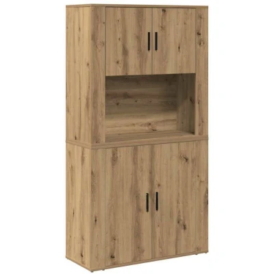 Image of vidaXL Highboard Artisan Oak 80x33x150 cm Engineered Wood