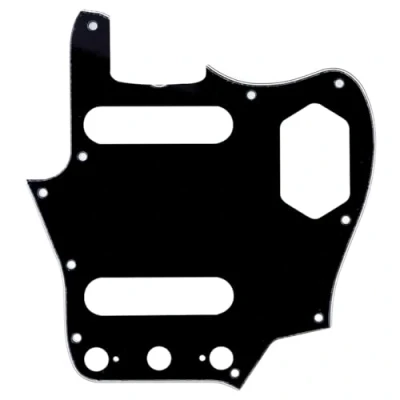 Image of Musiclily Pro 10 Hole 65 60s Vintage Style Guitar Pickguard for Fender American Jaguar, 3Ply Black