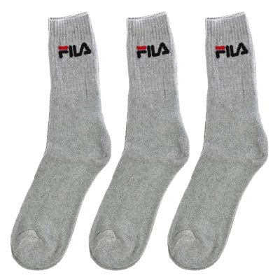Image of FILA Unisex F9505 Socks Plain (Pack of 3), unisex_adult, Socks, F9505, gray, 35 38