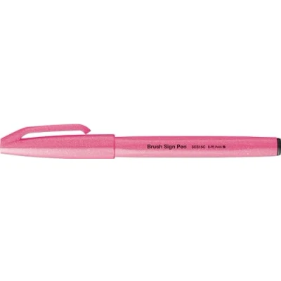 Image of Pentel SES15C FPX Brush Sign Pen Neon Pink Fibre Tip Like Pack of 10