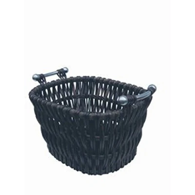 Image of Brown Willow Log Basket Fireplace Fuel Storage Gallery Brampton Weaved