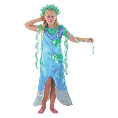 Image of Bristol Novelty CC472 Mermaid Costume set For Kids Blue and Green Budget, Girls, Age 6 8 Years Old
