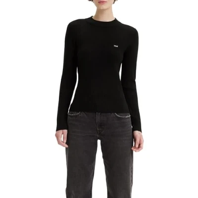 Image of Levi&#039;s Women&#039;s Crew Rib Sweater Sweatshirt, Caviar, M