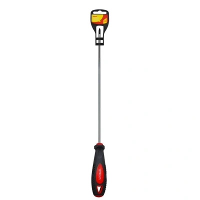 Image of Amtech L0737 Long Reach Screwdriver, PZ1, 325mm, Chrome Vanadium Steel with Magnetic Tip, Non Slip Soft Grip Handle