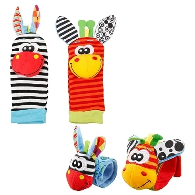 Image of Baby Rattle Toys 4Pcs Foot Finder and Sock Wrist Rattles