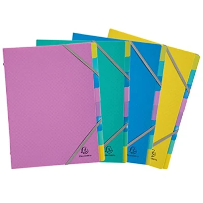 Image of Exacompta Ref 56190E Forever Young Collection Recycled PP Multipart Files 250 x 320mm in Size, Suitable for A4 Documents, 8 Compartments Random Colour