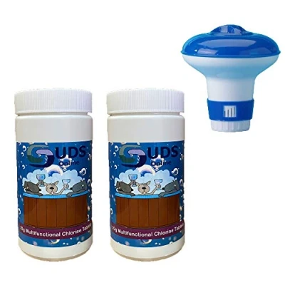 Image of SUDS ONLINE 100 x 20g CHLORINE TABLETS SWIMMING POOLS, SPA&#039;S &amp; HOT TUBS With Floating Dispenser