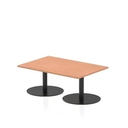 Image of Italia 1200 x 800mm Rectangular Coffee Table Beech Top 475mm High Black Leg