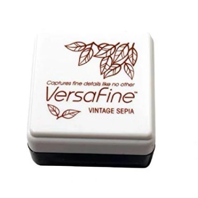 Image of Vintage Sepia Versafine Tsukineko Fine Detail Pigment Ink Pad for Rubber Stamp Fast Drying