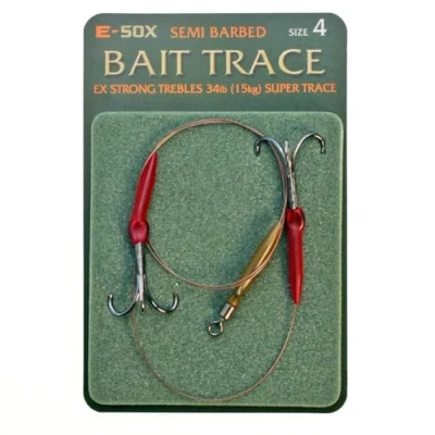 Image of E sox Semi Barbed Bait Trace Size 4 Ex Strong 34lb