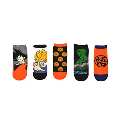 Image of Everything Legwear Dragon Ball Z Socks Gifts (5 Pair) (1 Size) Merchandise Anime Goku, Piccolo Low Cut Women &amp; Men&#039;s, Multicolored, One Size