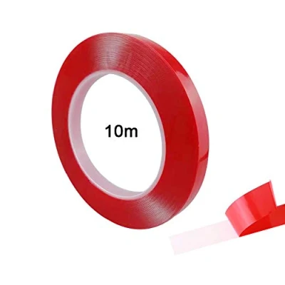 Image of QitinDasen 10m X 10mm Premium Heavy Duty Transparent Acrylic Foam Mounting Tape, Roll Double Sided Adhesive Waterproof &amp; Heat Resistant, for Indoor and Outdoor (Thick 0.5mm)