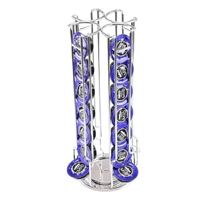 Image of EXZACT Coffee Capsule Holder, Compatible with Lavazza Mio Pods (28pcs) Rotating Pod Rack Stands (Lavazza Only)